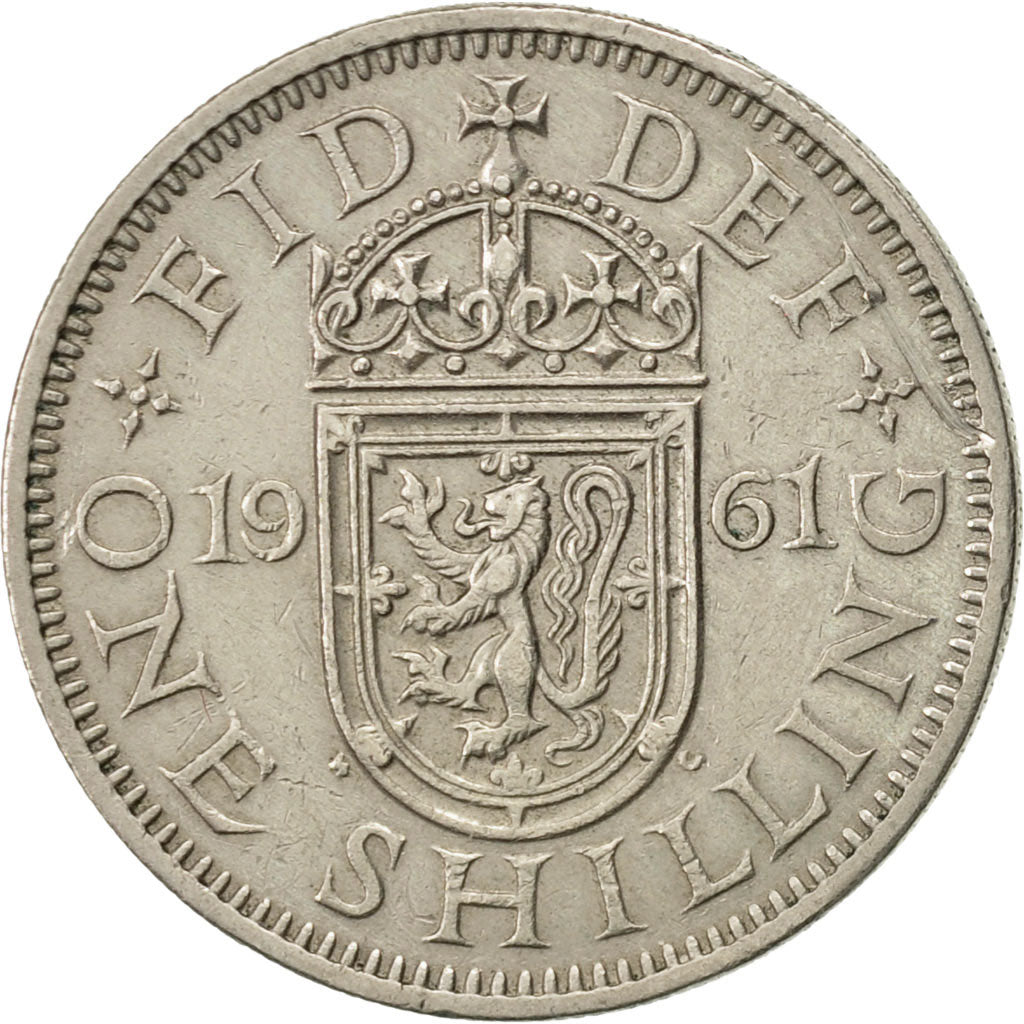 Coin, Great Britain, Elizabeth II, Shilling, 1961, AU(50-53), Copper-nickel