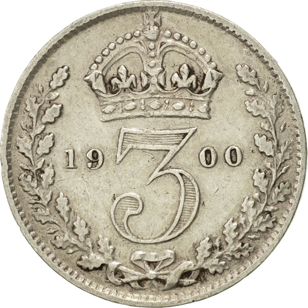 Great Britain, Victoria, 3 Pence, 1900, EF(40-45), Silver, KM:777