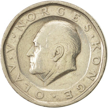 Norway, Olav V, 10 Kroner, 1984, AU(55-58), Nickel-brass, KM:427