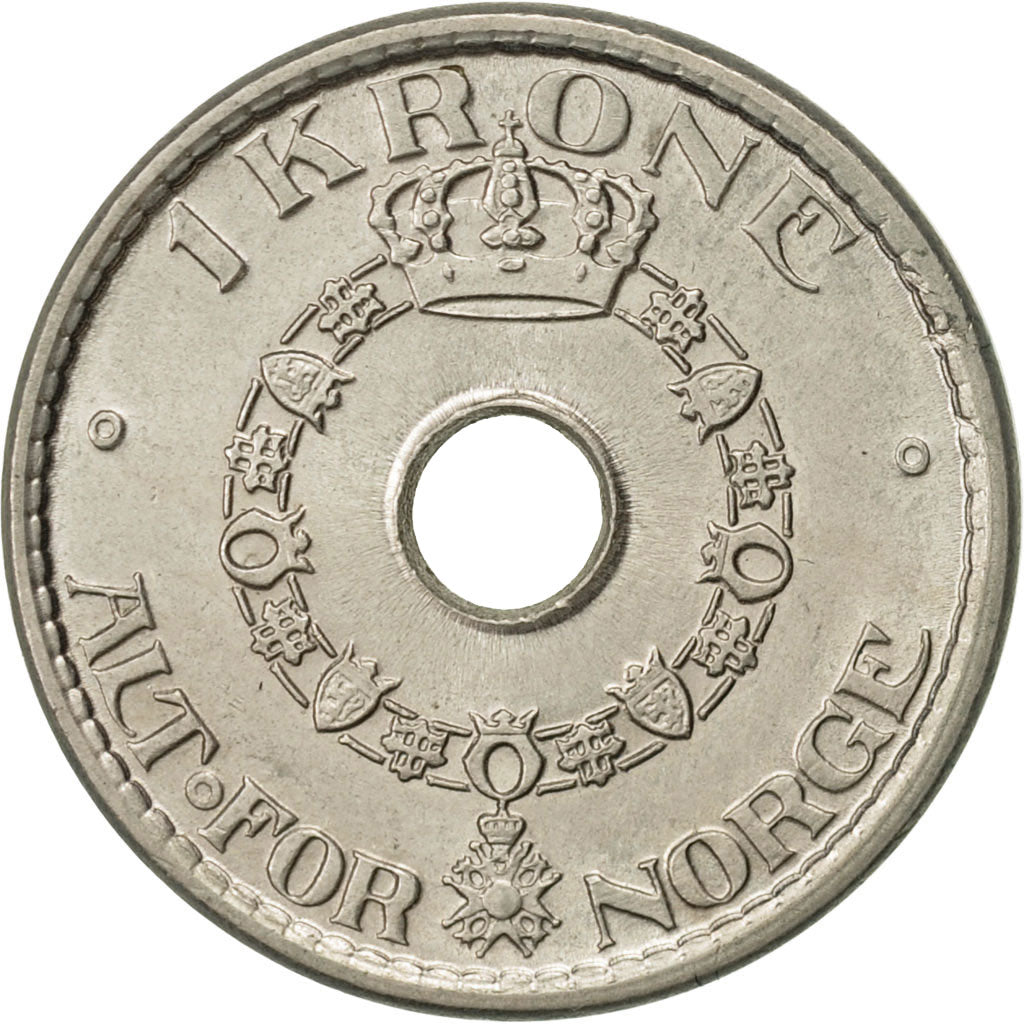 Norway, Haakon VII, Krone, 1950, AU(55-58), Copper-nickel, KM:385