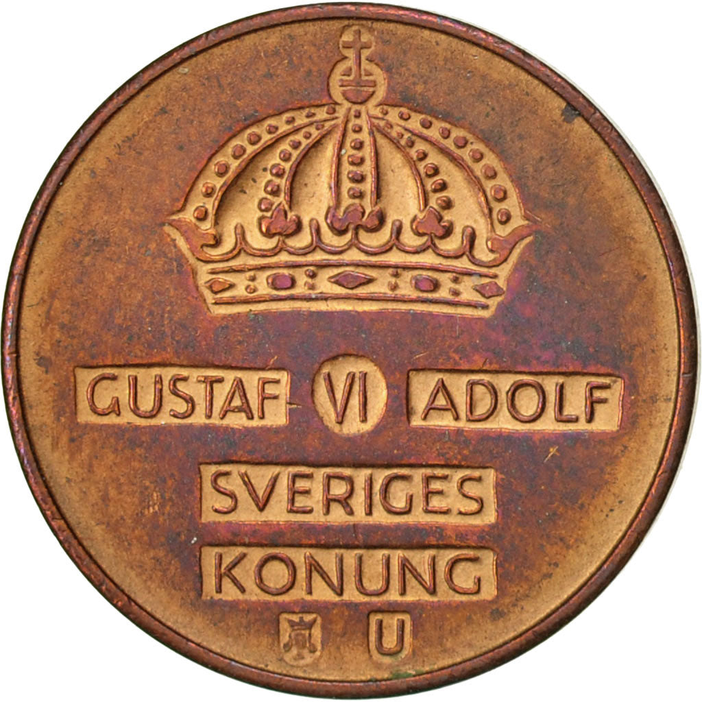 Coin, Sweden, Gustaf VI, 2 Öre, 1968, EF(40-45), Bronze, KM:821