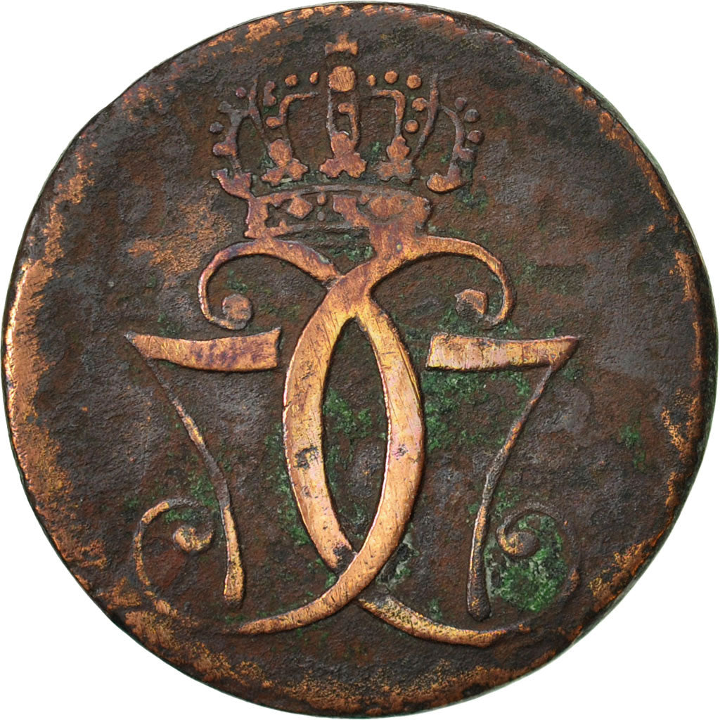 Norway, Christian VII, Skilling, 1771, Kongsberg, VF(30-35), Copper, KM:245a
