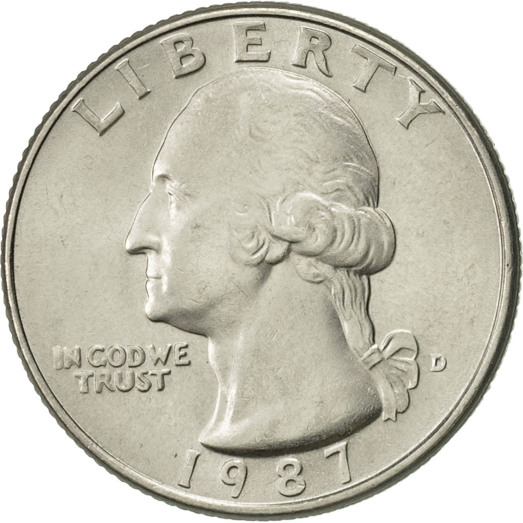 Coin, United States, Washington Quarter, Quarter, 1987, U.S. Mint, Denver