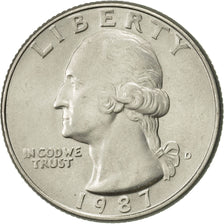 Coin, United States, Washington Quarter, Quarter, 1987, U.S. Mint, Denver