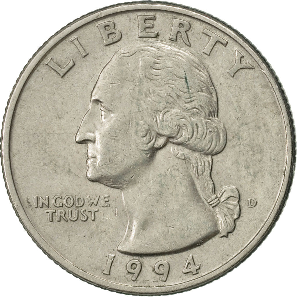 Coin, United States, Washington Quarter, Quarter, 1994, U.S. Mint, Denver