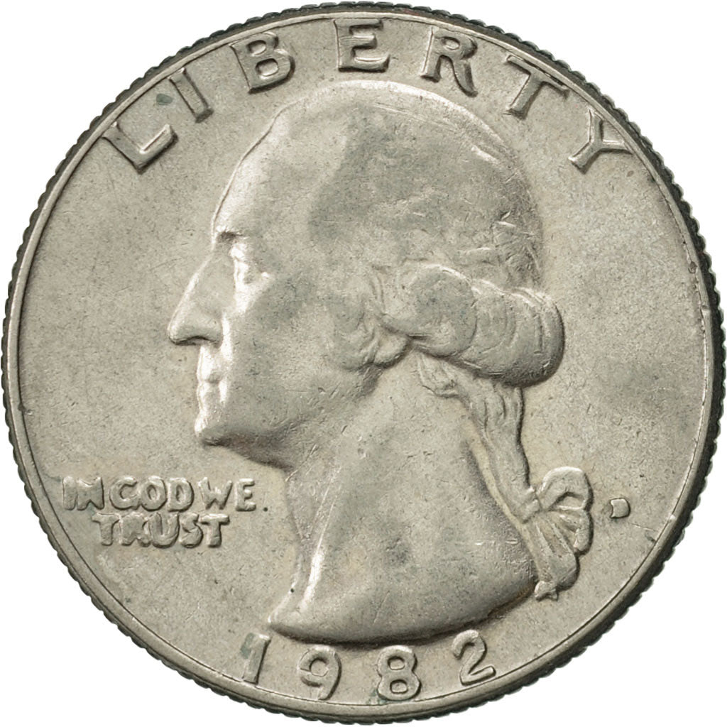 Coin, United States, Washington Quarter, Quarter, 1982, U.S. Mint, Denver