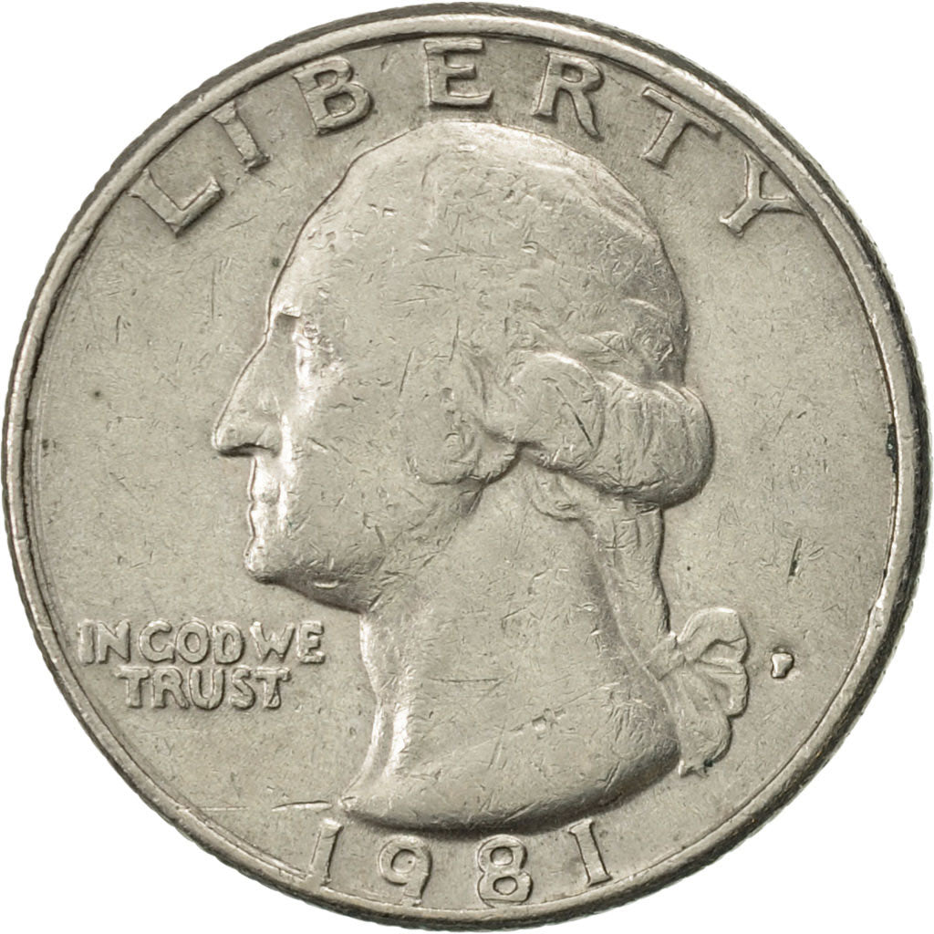 Coin, United States, Washington Quarter, Quarter, 1981, U.S. Mint, Denver