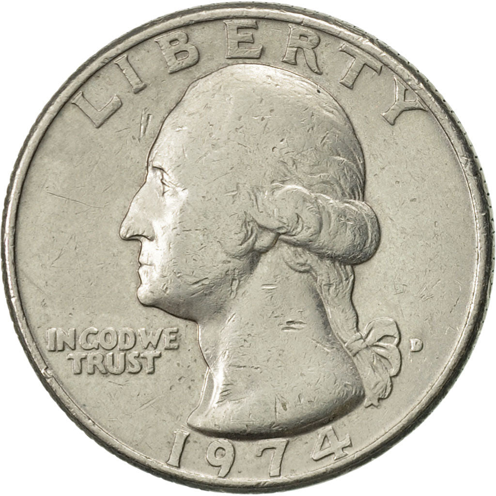 Coin, United States, Washington Quarter, Quarter, 1974, U.S. Mint, Denver
