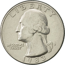 Coin, United States, Washington Quarter, Quarter, 1983, U.S. Mint, Philadelphia