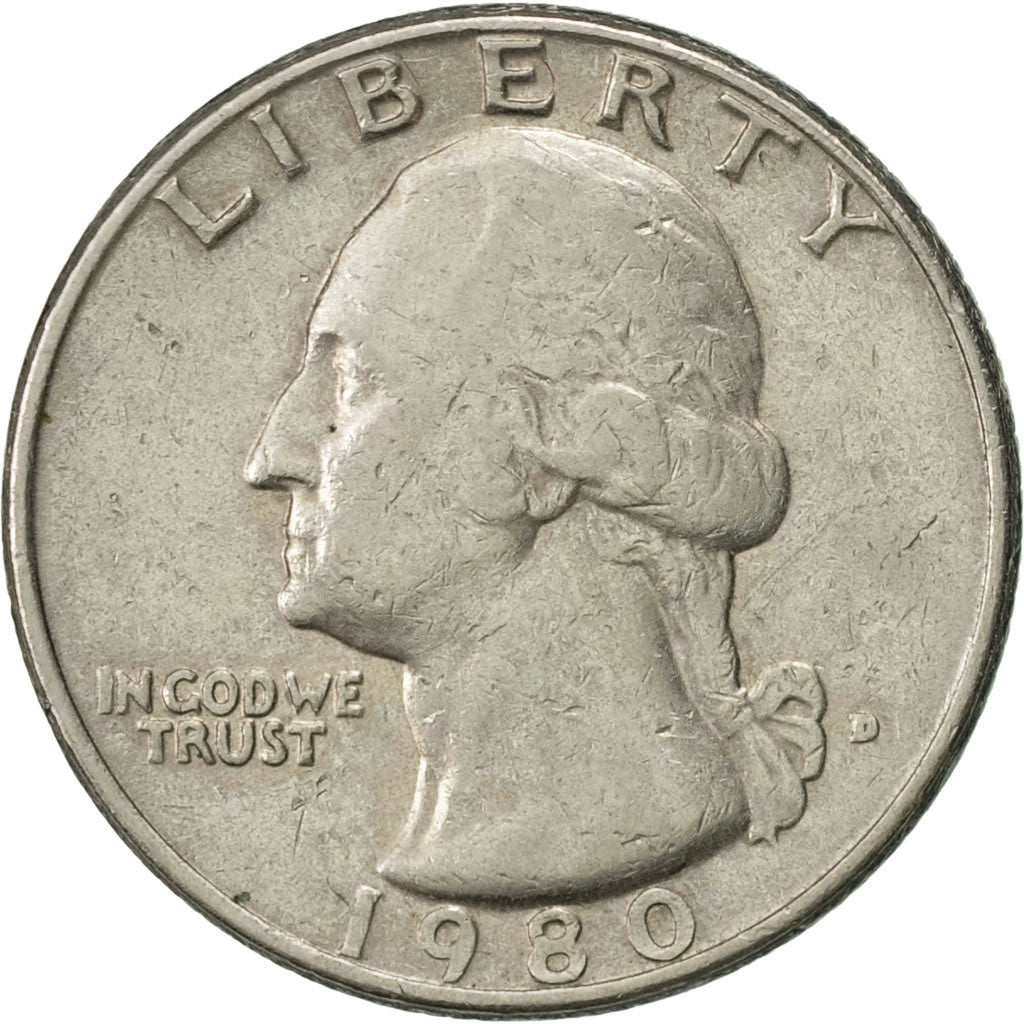 Coin, United States, Washington Quarter, Quarter, 1980, U.S. Mint, Denver