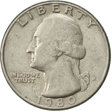 Coin, United States, Washington Quarter, Quarter, 1980, U.S. Mint, Denver
