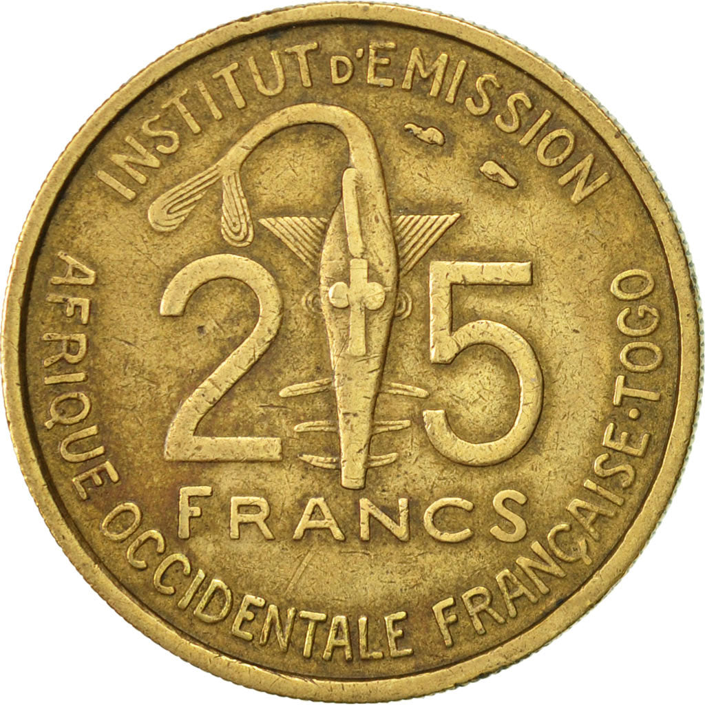Coin, French West Africa, 25 Francs, 1957, Paris, AU(50-53), Aluminum-Bronze
