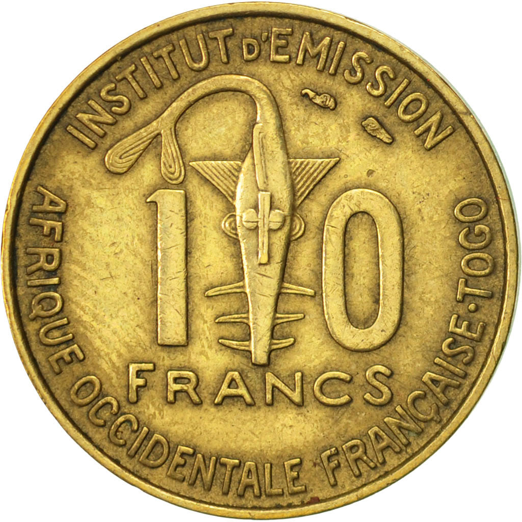 Coin, French West Africa, 10 Francs, 1957, Paris, AU(50-53), Aluminum-Bronze