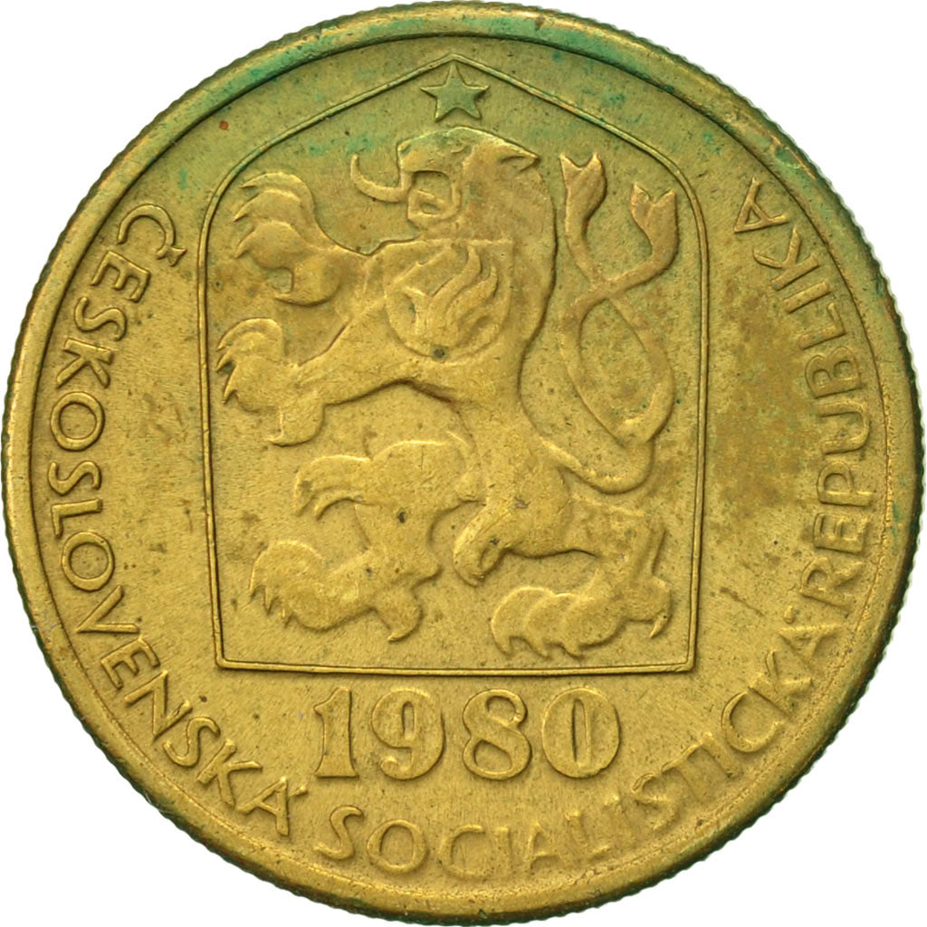Coin, Czechoslovakia, 20 Haleru, 1980, AU(50-53), Nickel-brass, KM:74
