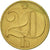 Moneta, Czechosłowacja, 20 Haleru, 1989, AU(50-53), Mosiądz niklowy, KM:74