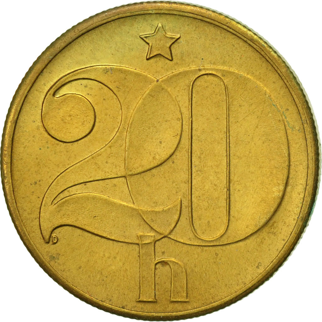 Moneta, Cecoslovacchia, 20 Haleru, 1982, BB+, Nichel-ottone, KM:74