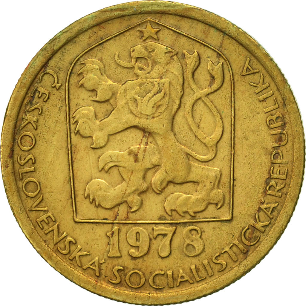 Czechoslovakia, 20 Haleru, 1978, AU(50-53), Nickel-brass, KM:74