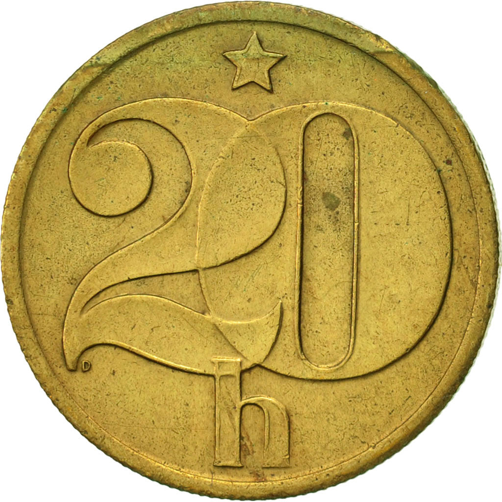 Czechoslovakia, 20 Haleru, 1978, AU(50-53), Nickel-brass, KM:74