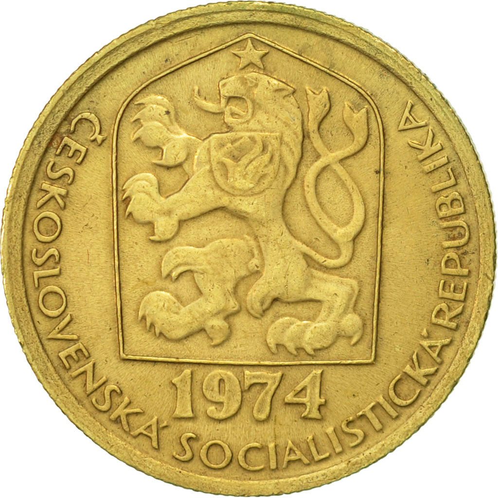 Coin, Czechoslovakia, 20 Haleru, 1974, AU(50-53), Nickel-brass, KM:74