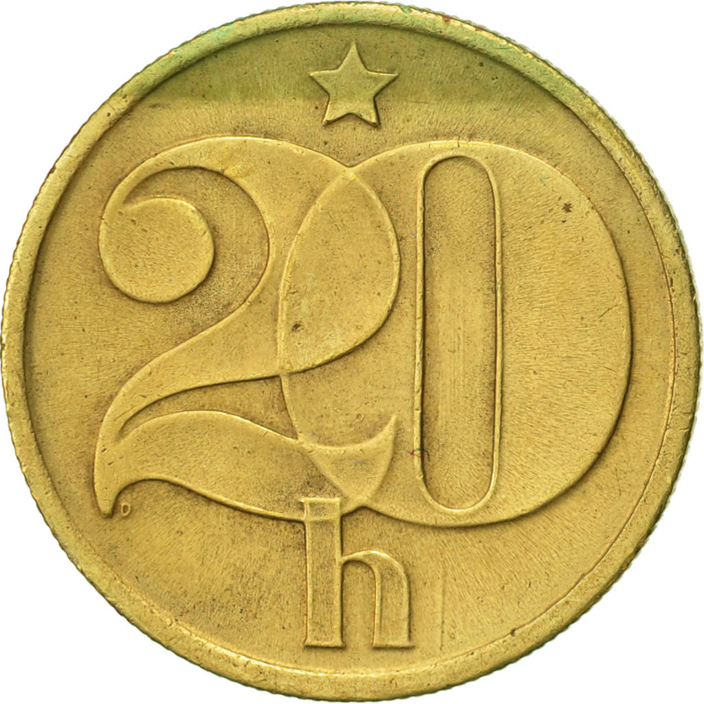 Coin, Czechoslovakia, 20 Haleru, 1974, AU(50-53), Nickel-brass, KM:74