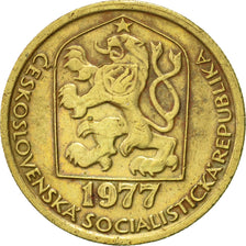 Moneda, Checoslovaquia, 20 Haleru, 1977, MBC+, Níquel - latón, KM:74