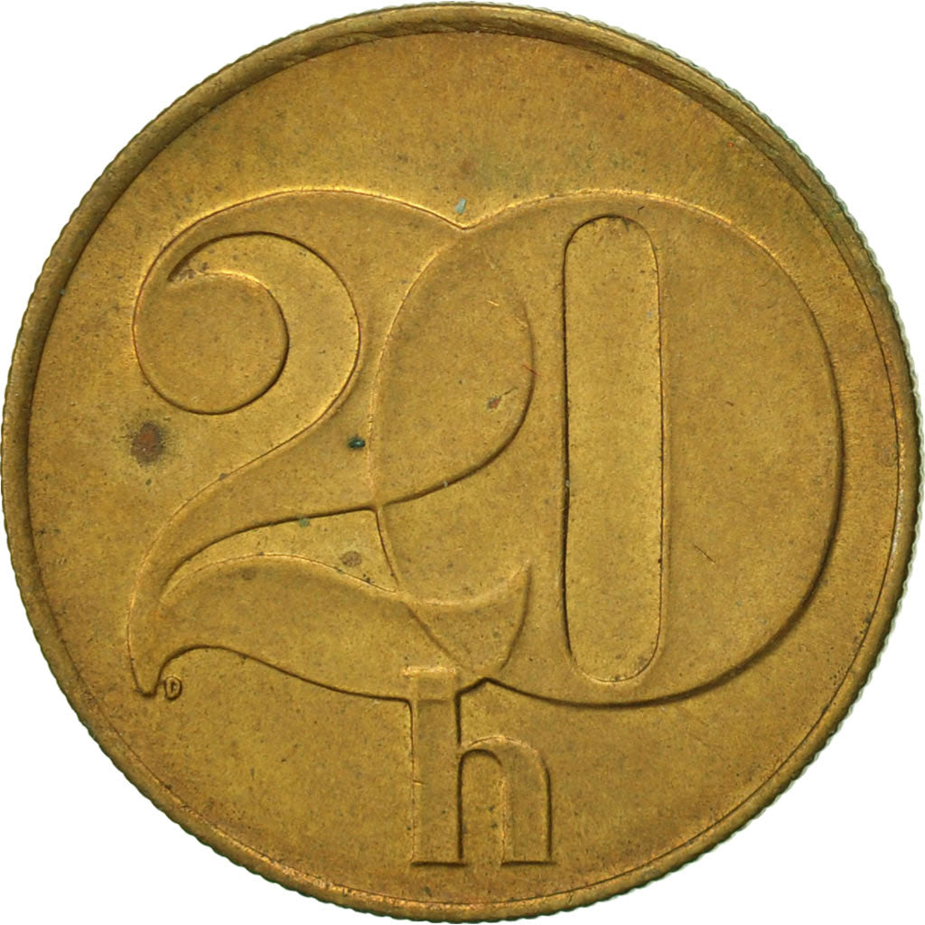 Coin, Czechoslovakia, 20 Haleru, 1992, EF(40-45), Aluminum-Bronze, KM:143