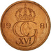 Coin, Sweden, Carl XVI Gustaf, 5 Öre, 1981, AU(50-53), Bronze, KM:849