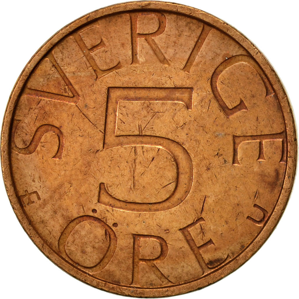 Coin, Sweden, Carl XVI Gustaf, 5 Öre, 1981, AU(50-53), Bronze, KM:849