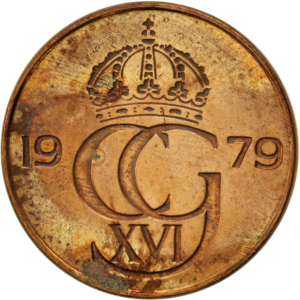 Coin, Sweden, Carl XVI Gustaf, 5 Öre, 1979, AU(50-53), Bronze, KM:849