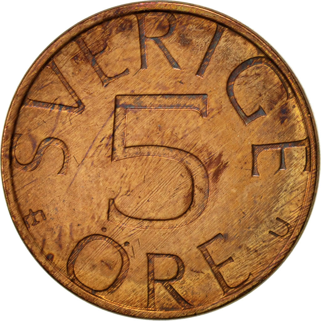 Coin, Sweden, Carl XVI Gustaf, 5 Öre, 1979, AU(50-53), Bronze, KM:849