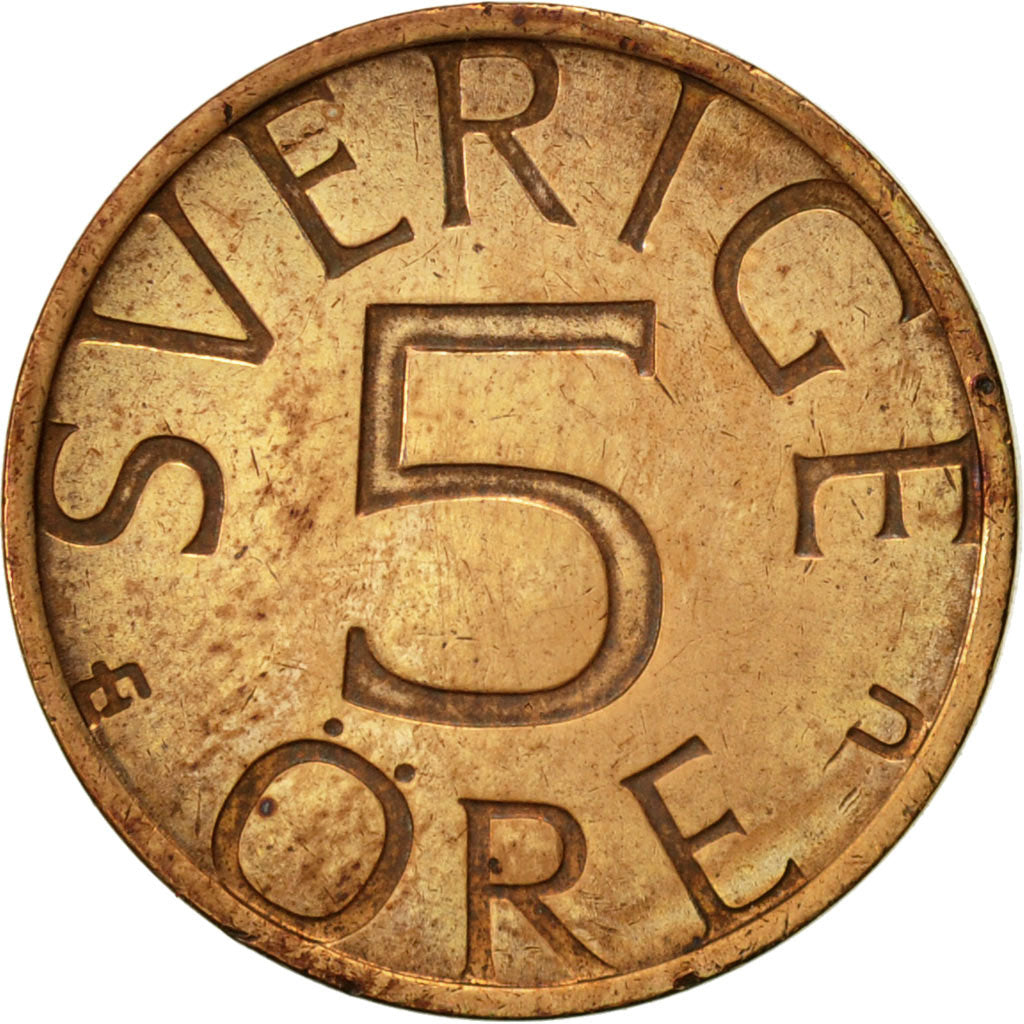 Monnaie, Suède, Carl XVI Gustaf, 5 Öre, 1977, TTB+, Bronze, KM:849