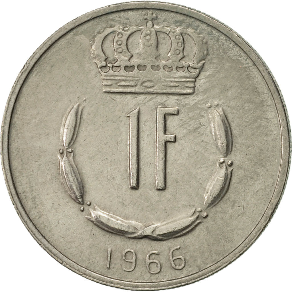 Coin, Luxembourg, Jean, Franc, 1966, AU(50-53), Copper-nickel, KM:55