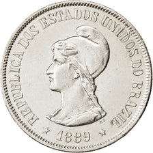 BRAZIL, 500 Reis, 1889, KM #494, AU(55-58), Silver, 6.37