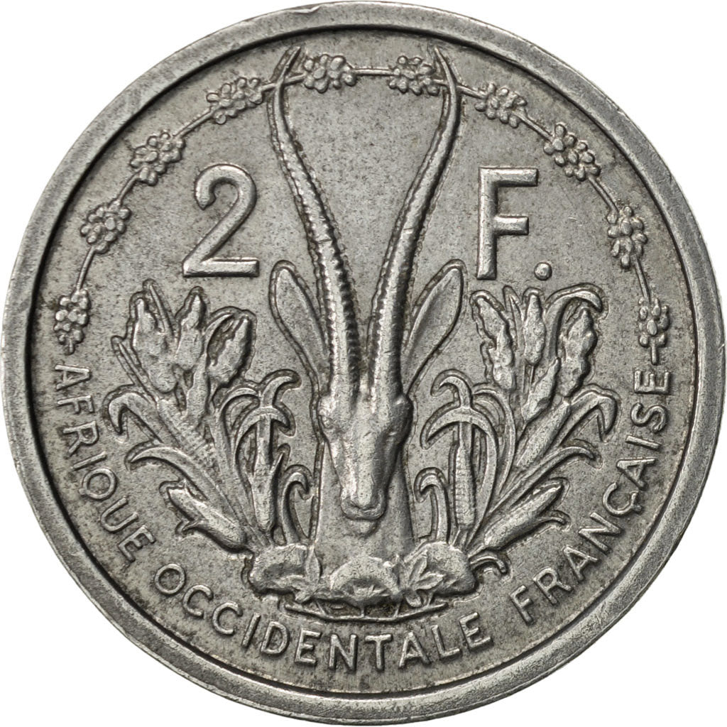 French West Africa, 2 Francs, 1948, Paris, AU(55-58), Aluminum, KM:4
