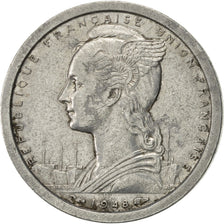 French West Africa, Franc, 1948, Paris, AU(55-58), Aluminum, KM:3