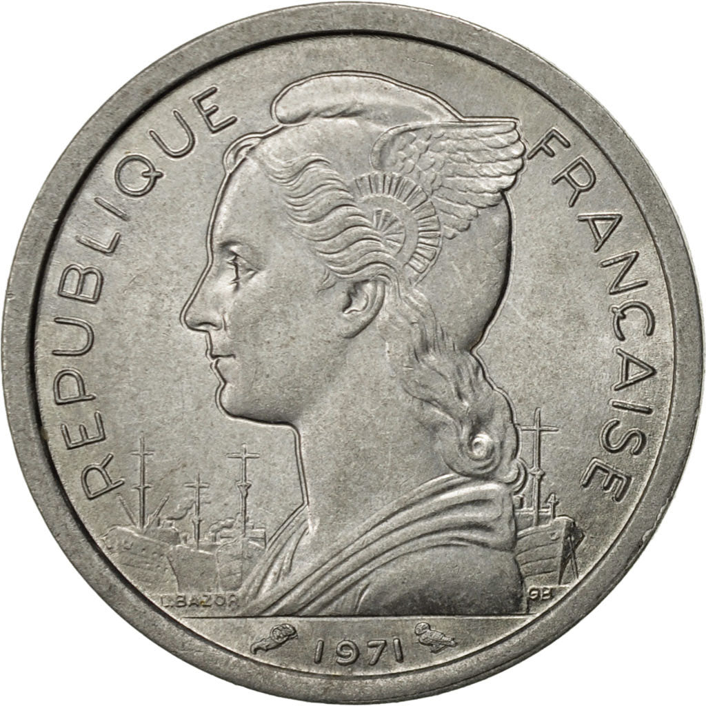 Réunion, Franc, 1971, VZ, Aluminium, KM:6.1