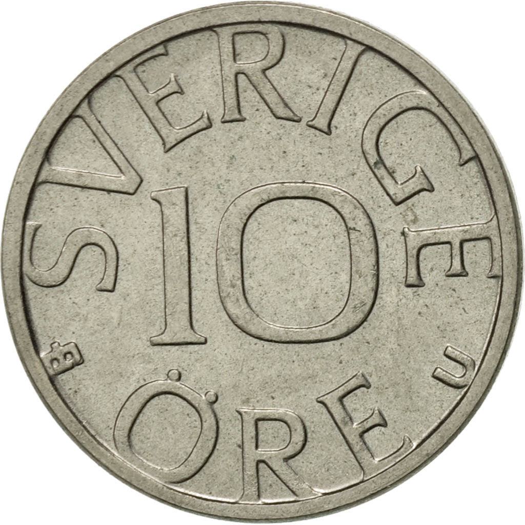 Coin, Sweden, Carl XVI Gustaf, 10 Öre, 1986, AU(55-58), Copper-nickel, KM:850