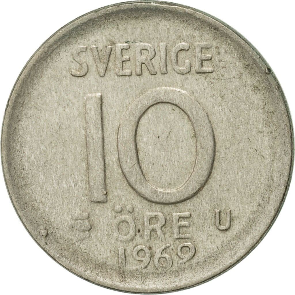 Moneta, Svezia, Gustaf VI, 10 Öre, 1962, BB+, Rame-nichel, KM:835
