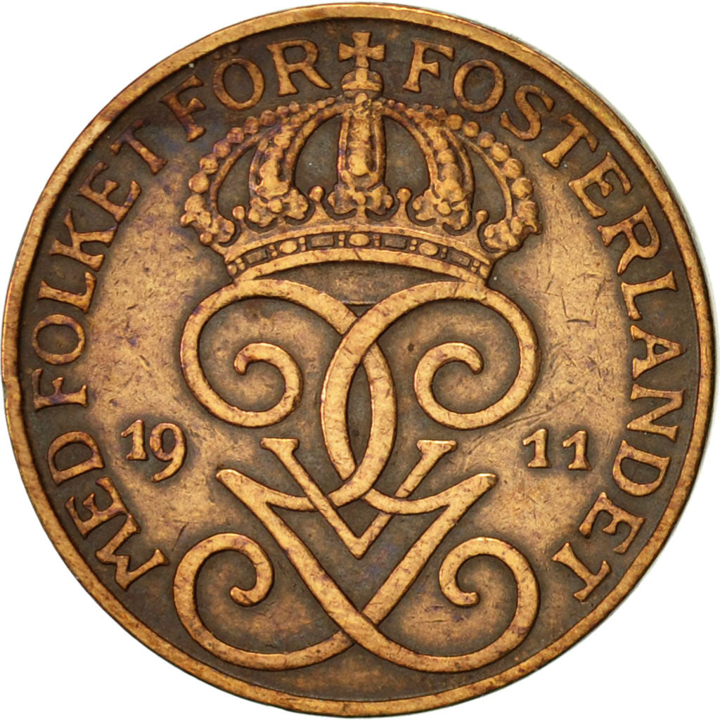 Coin, Sweden, Gustaf V, Ore, 1911, AU(50-53), Bronze, KM:777.2