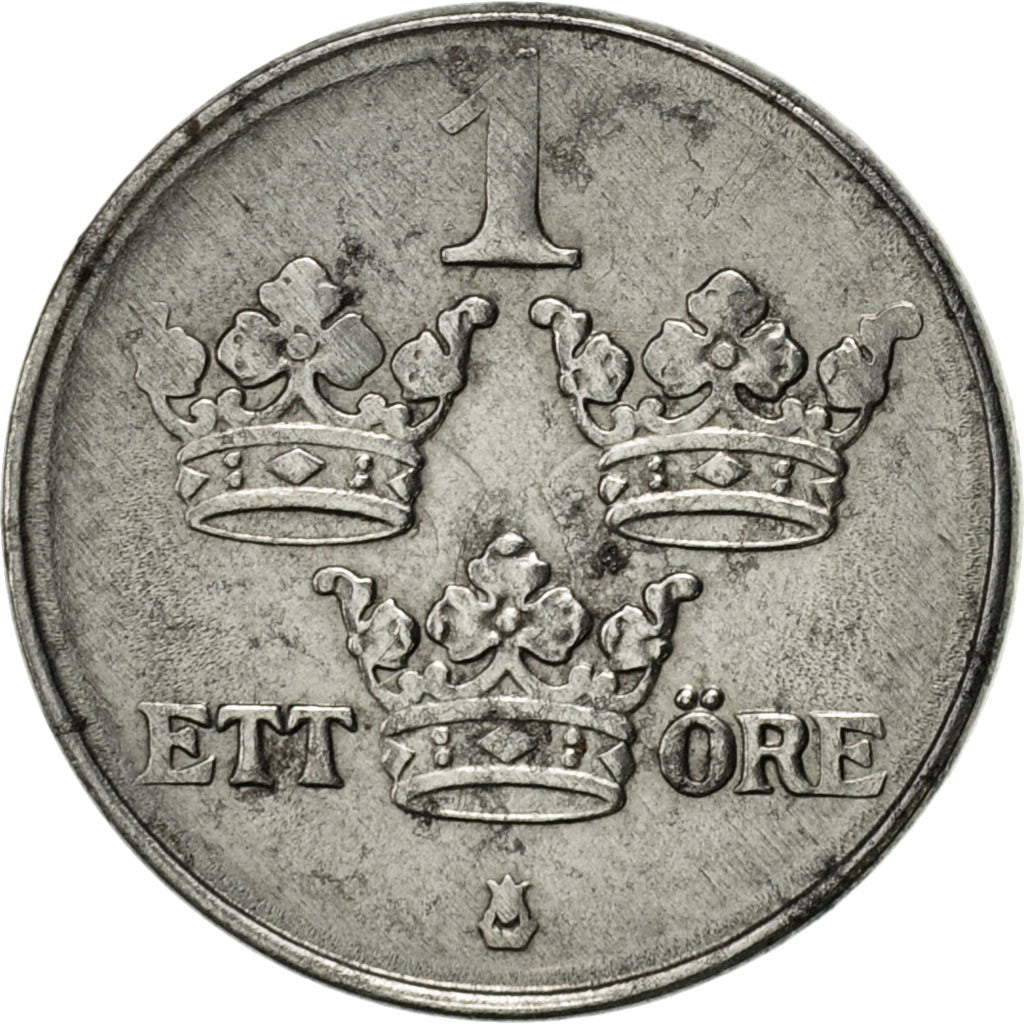Coin, Sweden, Gustaf V, Ore, 1945, AU(50-53), Iron, KM:810