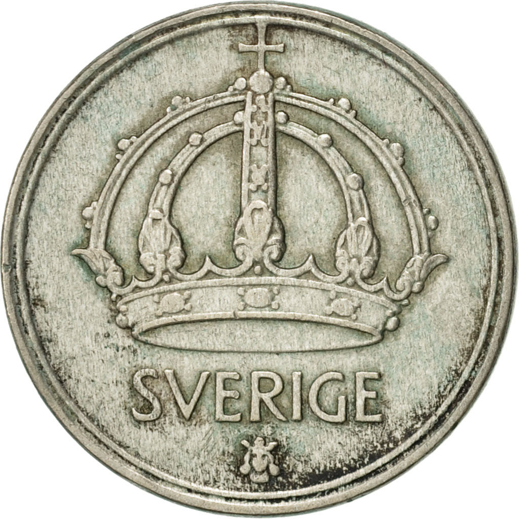 Coin, Sweden, Gustaf V, 25 Öre, 1943, AU(50-53), Silver, KM:816