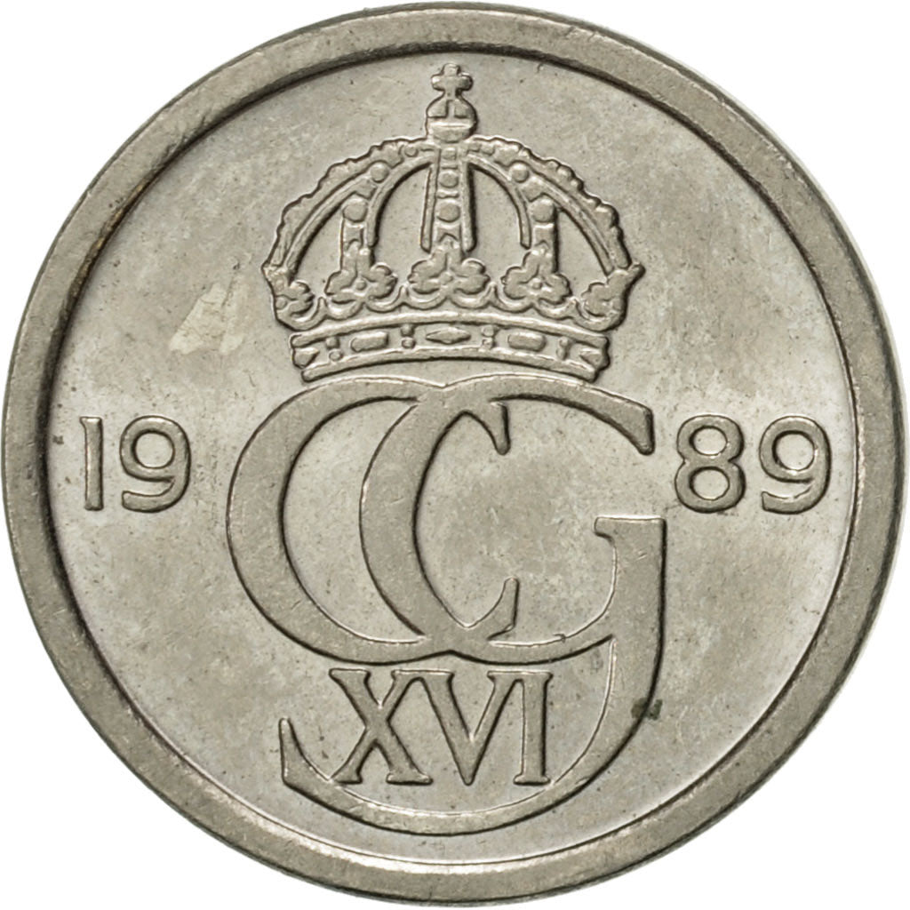 Monnaie, Suède, Carl XVI Gustaf, 10 Öre, 1989, SUP, Copper-nickel, KM:850