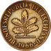 Coin, GERMANY - FEDERAL REPUBLIC, 2 Pfennig, 1966, Karlsruhe, AU(50-53), Bronze