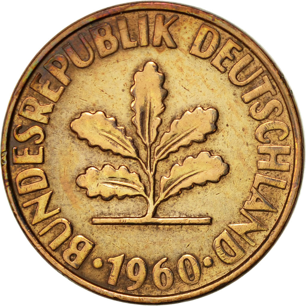 Moneta, GERMANIA - REPUBBLICA FEDERALE, 2 Pfennig, 1960, Karlsruhe, SPL-