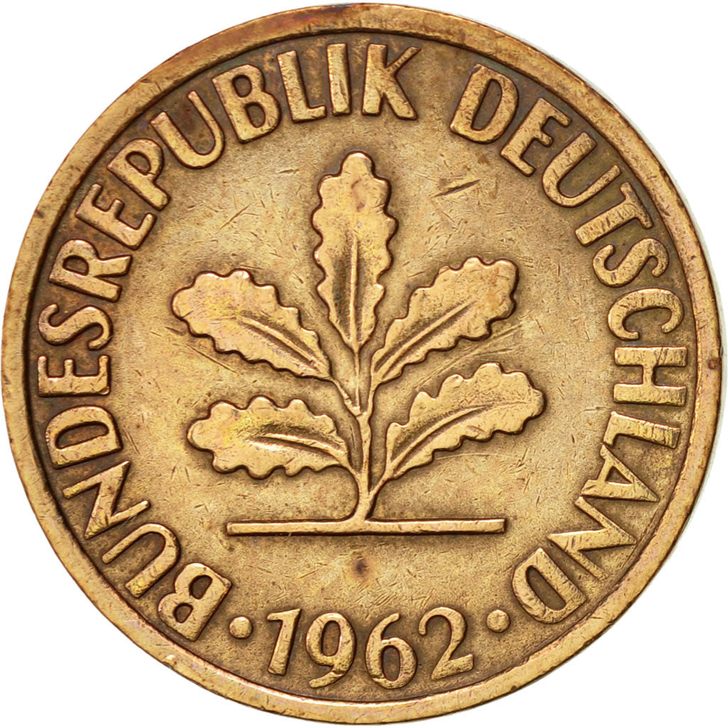 Coin, GERMANY - FEDERAL REPUBLIC, 2 Pfennig, 1962, Stuttgart, AU(55-58), Bronze