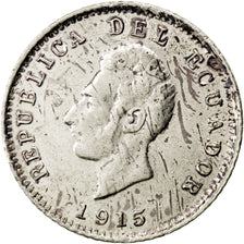 ECUADOR, 1/2 Decimo, Medio, 1915, Heaton, KM #55.2, MS(60-62), Silver, 15, 1.23
