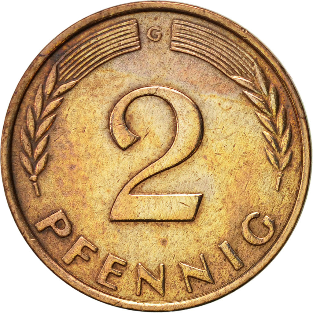 Monnaie, République fédérale allemande, 2 Pfennig, 1961, Karlsruhe, SUP