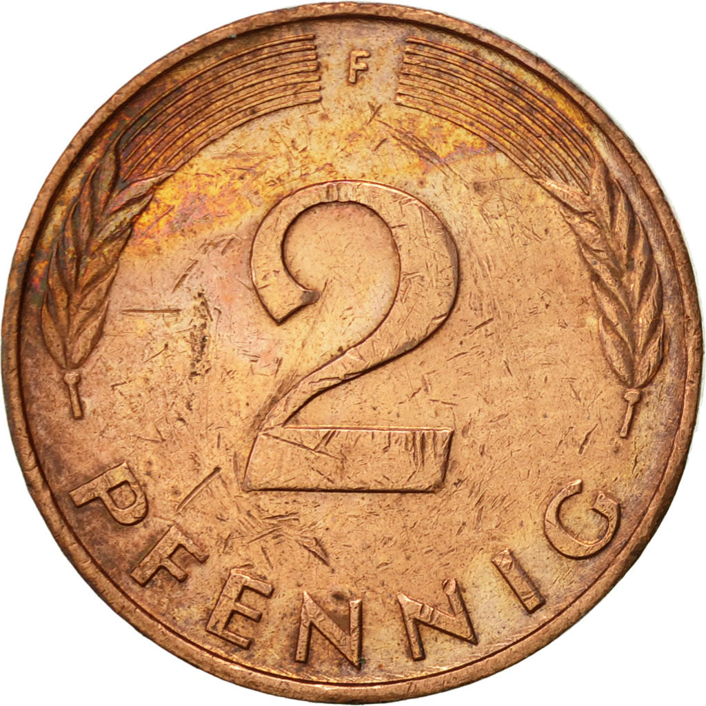 Coin, GERMANY - FEDERAL REPUBLIC, 2 Pfennig, 1988, Stuttgart, AU(55-58), Copper