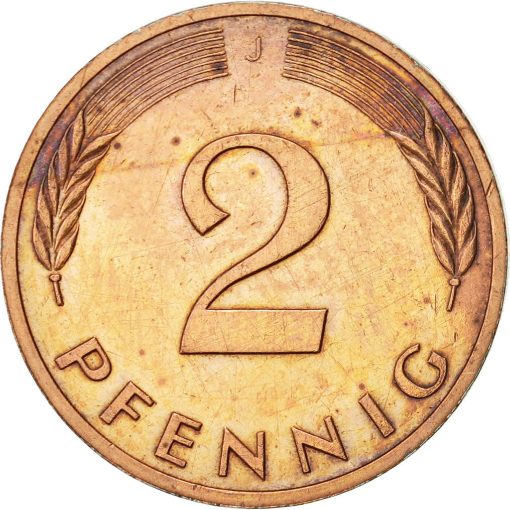 Coin, GERMANY - FEDERAL REPUBLIC, 2 Pfennig, 1982, Hambourg, AU(55-58), Copper