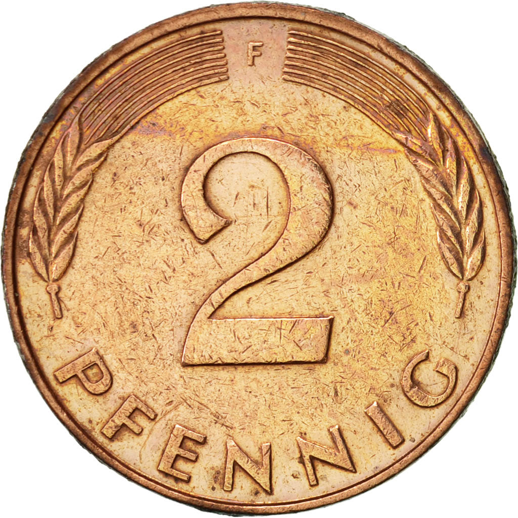 Coin, GERMANY - FEDERAL REPUBLIC, 2 Pfennig, 1983, Stuttgart, AU(55-58), Copper